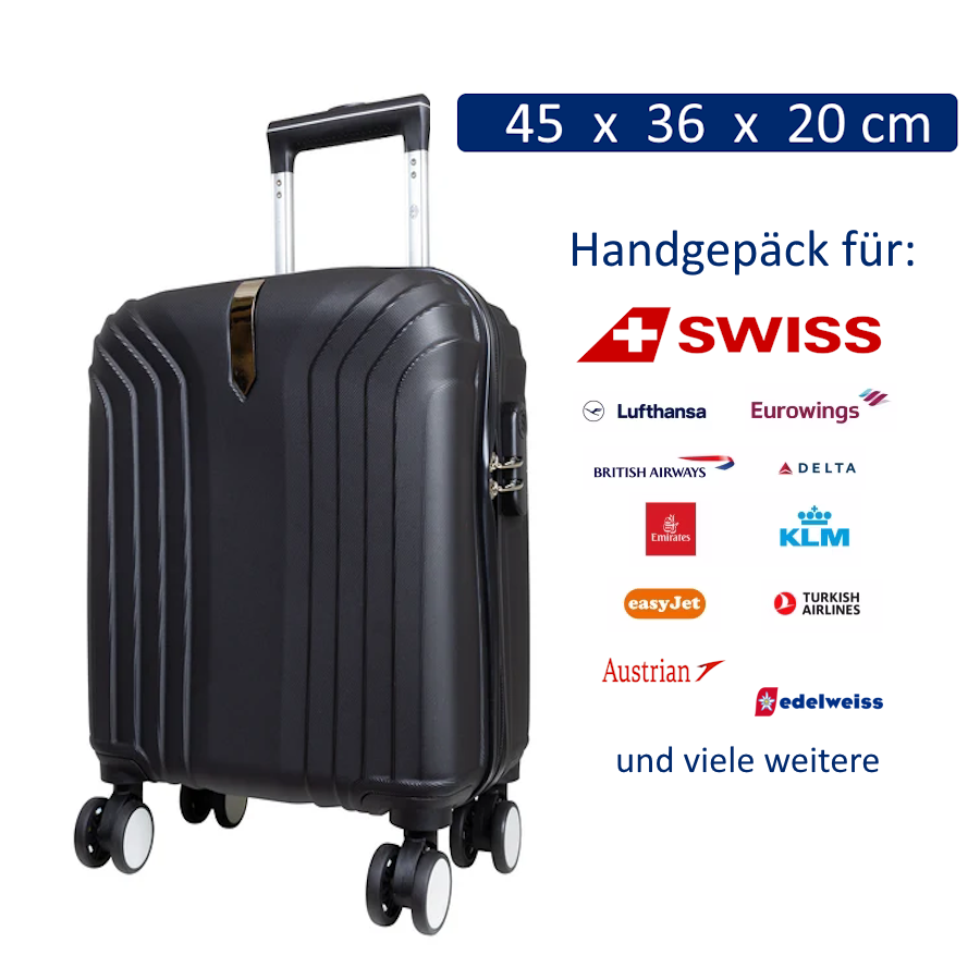 Kabinentrolley Palma25 ABS Hartschale Gr. XS schwarz Kabinentrolley Palma25 ABS Hartschale Gr. XS schwarz