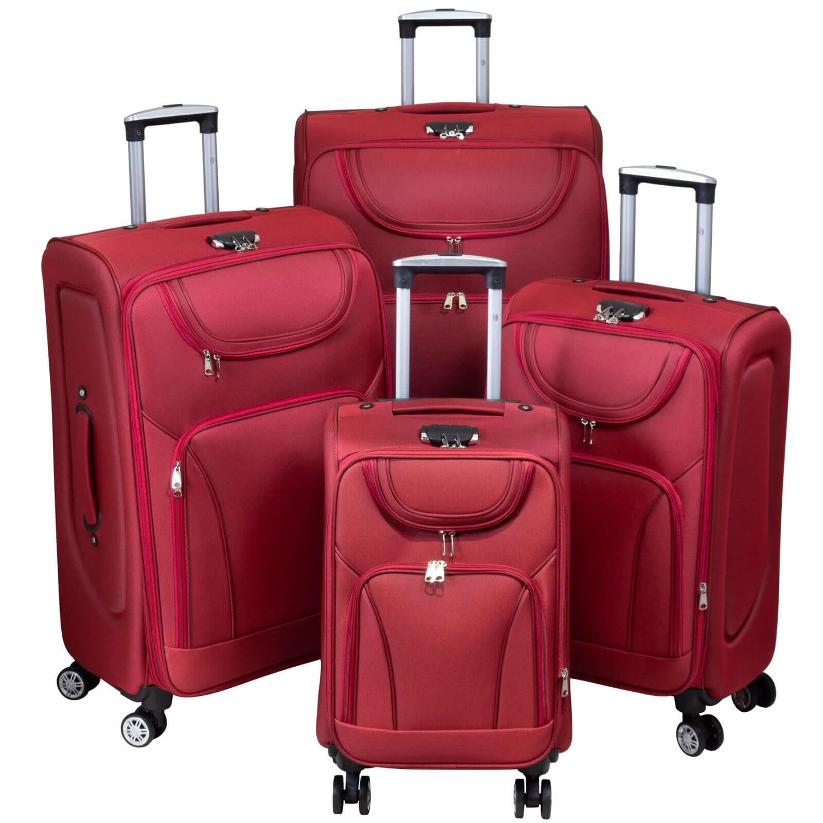 Leichtes Nylon Kofferset 4-teilig Montreux rot Leichtes Nylon Kofferset 4-teilig Montreux rot
