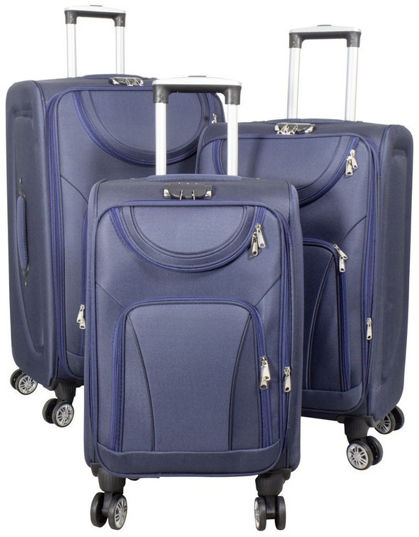 Leichtes Nylon Kofferset 3-teilig Cazis blau Leichtes Nylon Kofferset 3-teilig Cazis blau
