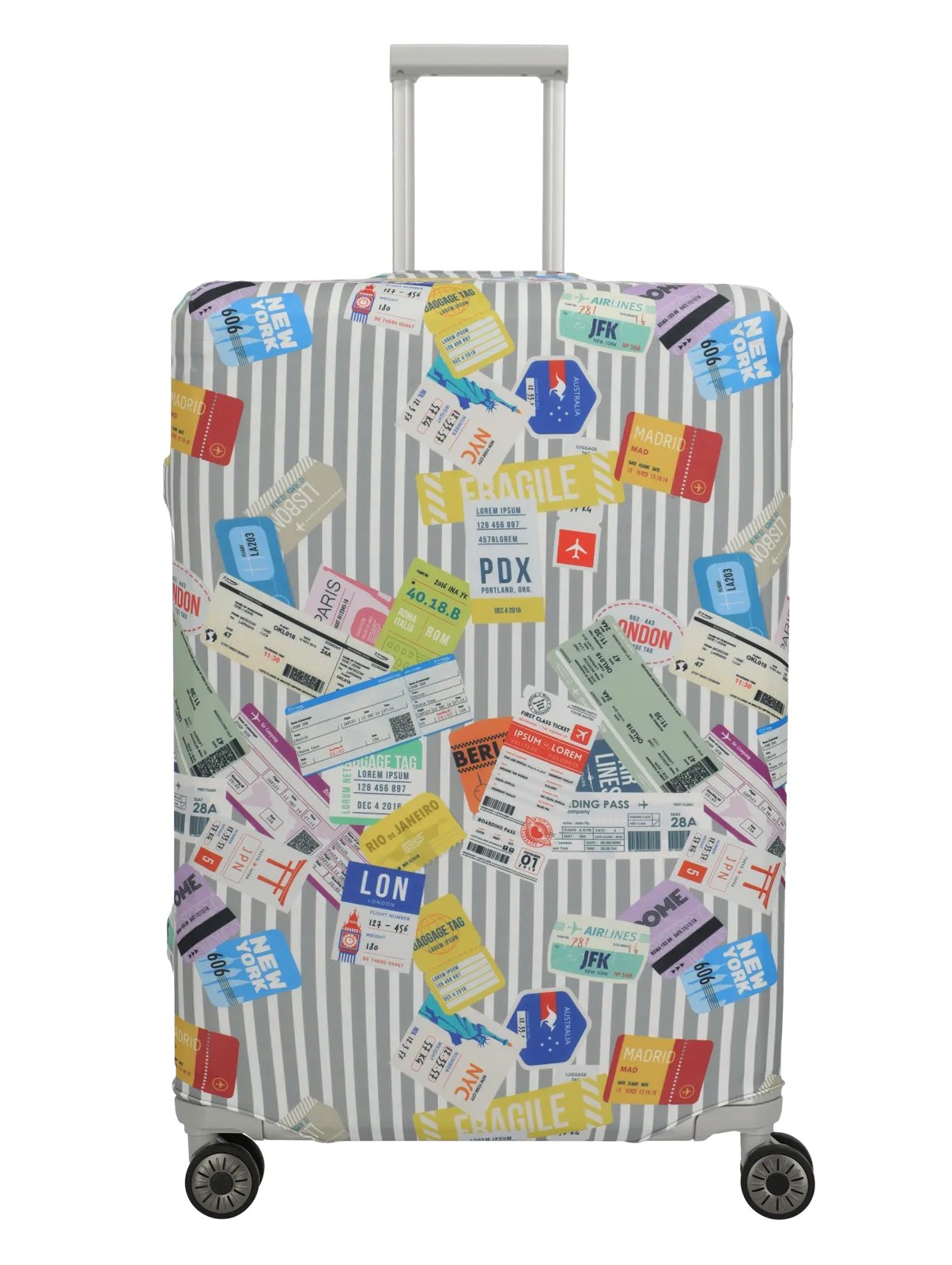 Travelite ACCESSOIRES Kofferhülle L, Multi.Color/Tickets Travelite ACCESSOIRES Kofferhülle L, Multi.Color/Tickets